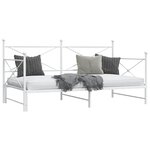 vidaXL Lit de jour avec lit gigogne sans matelas blanc 100x190cm acier