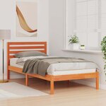 vidaXL Cadre de lit avec tête de lit Brun cire 80 x 200 cm Pin massif