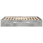 vidaXL Cadre de lit sans matelas gris béton 120x190 cm bois ingénierie