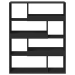 vidaXL Cloison de séparation noir 100x33x125 5 cm bois d'ingénierie