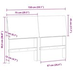 vidaXL Tête de lit capitonnée Noir 150 cm Pin massif