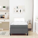 vidaXL Lit à ressorts avec matelas Gris foncé 90 x 190 cm tissu