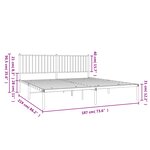 vidaXL Cadre de lit métal avec tête de lit blanc 183x213 cm