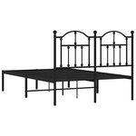 vidaXL Cadre de lit métal sans matelas avec tête de lit noir 120x200cm