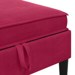 vidaXL Pouf avec Rangement Bordeaux Velours