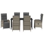 vidaXL Ensemble de salle à manger de jardin de 7 pièces avec coussins en rattan poly gris