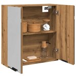 vidaXL Armoire à miroir de salle de bain chêne artisanal 64x20x66 5 cm