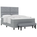 vidaXL Lit à ressorts avec matelas Gris clair 160 x 200 cm tissu