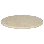 vidaXL Dessus de table Crème Ø60x2 5 cm Marbre