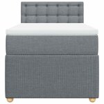 vidaXL Sommier à lattes de lit avec matelas Gris clair 100x200cm Tissu
