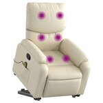 vidaXL Fauteuil inclinable de massage Crème Similicuir