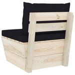 vidaXL Canapé central palette de jardin avec coussins Épicéa imprégné