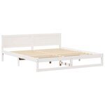 vidaXL Cadre de lit avec tête de lit Blanc 180 x 200 cm Pin massif
