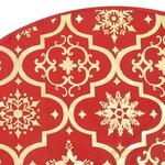 vidaXL Jupe de sapin de Noël de luxe avec chaussette tissu rouge 150 cm