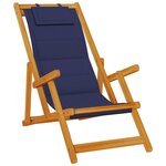 vidaXL Chaise de plage avec coussin 2 Pièces Marron 61.5 x 123 x 82cm