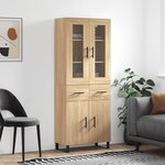 vidaXL Buffet haut Chêne sonoma 69 5x34x180 cm Bois d'ingénierie