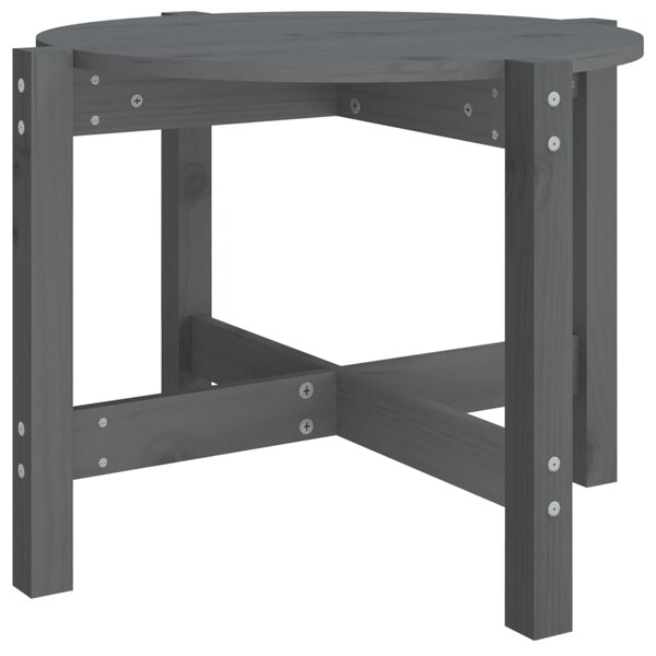 vidaXL Table basse Gris Ø 62 5x45 cm Bois massif de pin