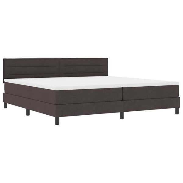vidaXL Lit à ressorts avec matelas Marron foncé 200 x 200 cm tissu