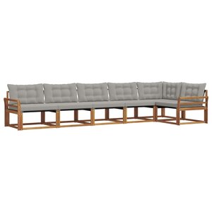 vidaXL Ensemble de canapés d'extérieur 6 pc Gris Naturel et Clair