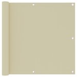 vidaXL Écran de balcon Crème 90x500 cm Tissu Oxford