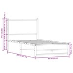 vidaXL Cadre de lit en métal sans matelas chêne sonoma 80x200 cm