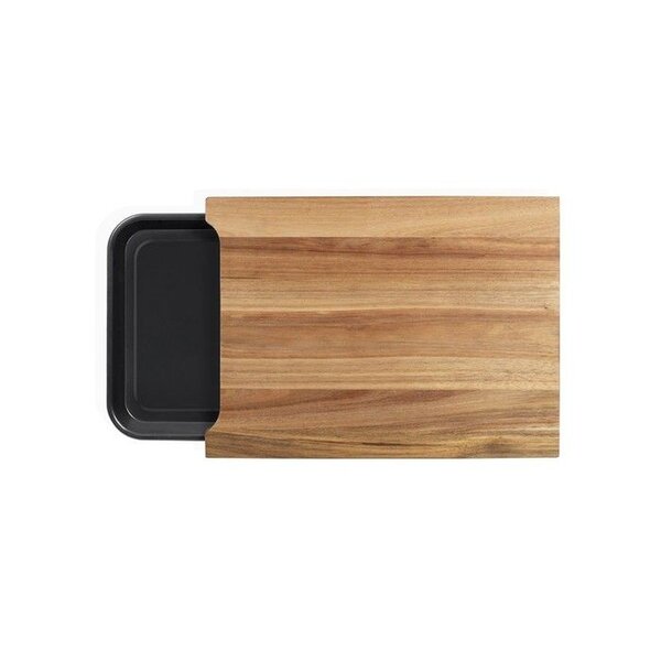 Planche à découper bois acacia FSC - 36 5 x 27 5 cm - Bac récupérateur amovible