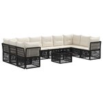 vidaXL Ensemble de canapé de jardin 11 Pièces Noir polyrotin