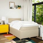 vidaXL Sommier à lattes de lit avec matelas crème 120x190 cm tissu