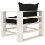 vidaXL Canapé palette de jardin avec coussins noir Bois