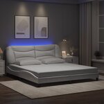 vidaXL Cadre de lit avec LED sans matelas blanc 180x200 cm