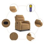 vidaXL Fauteuil de massage inclinable Marron Velours