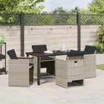 vidaXL Ensemble de salle à manger pour jardin 5 Pièces Gris clair