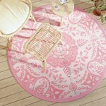 vidaXL Tapis d'extérieur rose Ø160 cm PP