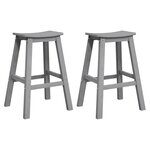 vidaXL Tabourets de bar 2 Pièces Gris clair HDPE