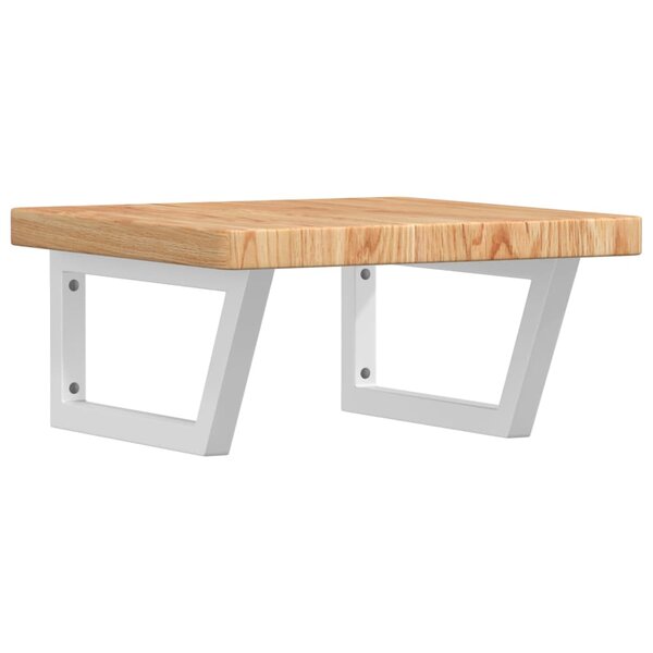 vidaXL Étagère de vasque murale acier et bois de chêne massif