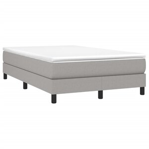 vidaXL Sommier à lattes de lit et matelas gris clair 120x190 cm tissu