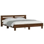 vidaXL Cadre de lit avec tête de lit chêne marron 180x200 cm
