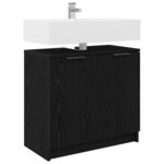 vidaXL Cabinet de salle de bain Chêne noir 64 5 x 33 5 x 59 cm