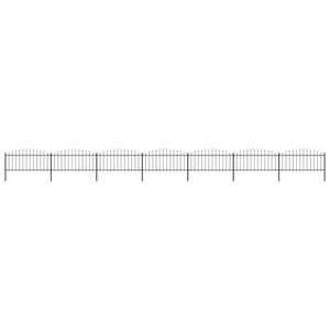 vidaXL Clôture de jardin à dessus en lance Acier (0 5-0 75)x11 9m Noir