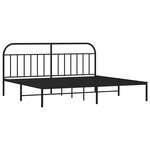 vidaXL Cadre de lit métal sans matelas avec tête de lit noir 200x200cm