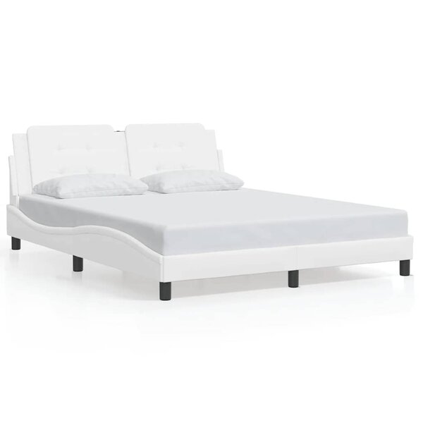 vidaXL Cadre de lit sans matelas Zadar blanc 160x200 cm similicuir