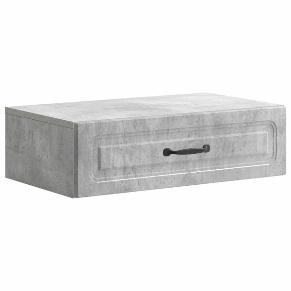 vidaXL Table d'appoint murale Gris béton 59 x 34 5 x 17 cm