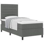vidaXL Lit à ressorts avec matelas Gris foncé 100 x 200 cm tissu