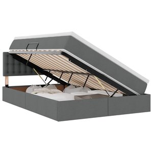 vidaXL Lit avec rangement et matelas Gris foncé 140 x 190 cm