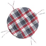 vidaXL Coussin rond motif à carreaux rouge Ø 60 x11 cm tissu oxford