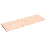 vidaXL Dessus de table bois massif non traité bordure assortie
