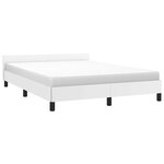 vidaXL Cadre de lit avec tête de lit sans matelas blanc 140x190 cm
