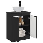 vidaXL Meuble de salle de bain avec évier Noir 54 x 35 x 83 cm
