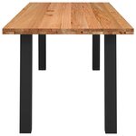 vidaXL Table à manger marron clair bois de chêne massif rectangulaire