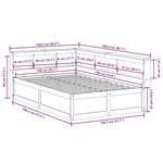 vidaXL Lit bibliothèque sans matelas blanc 140x190 cm bois pin massif